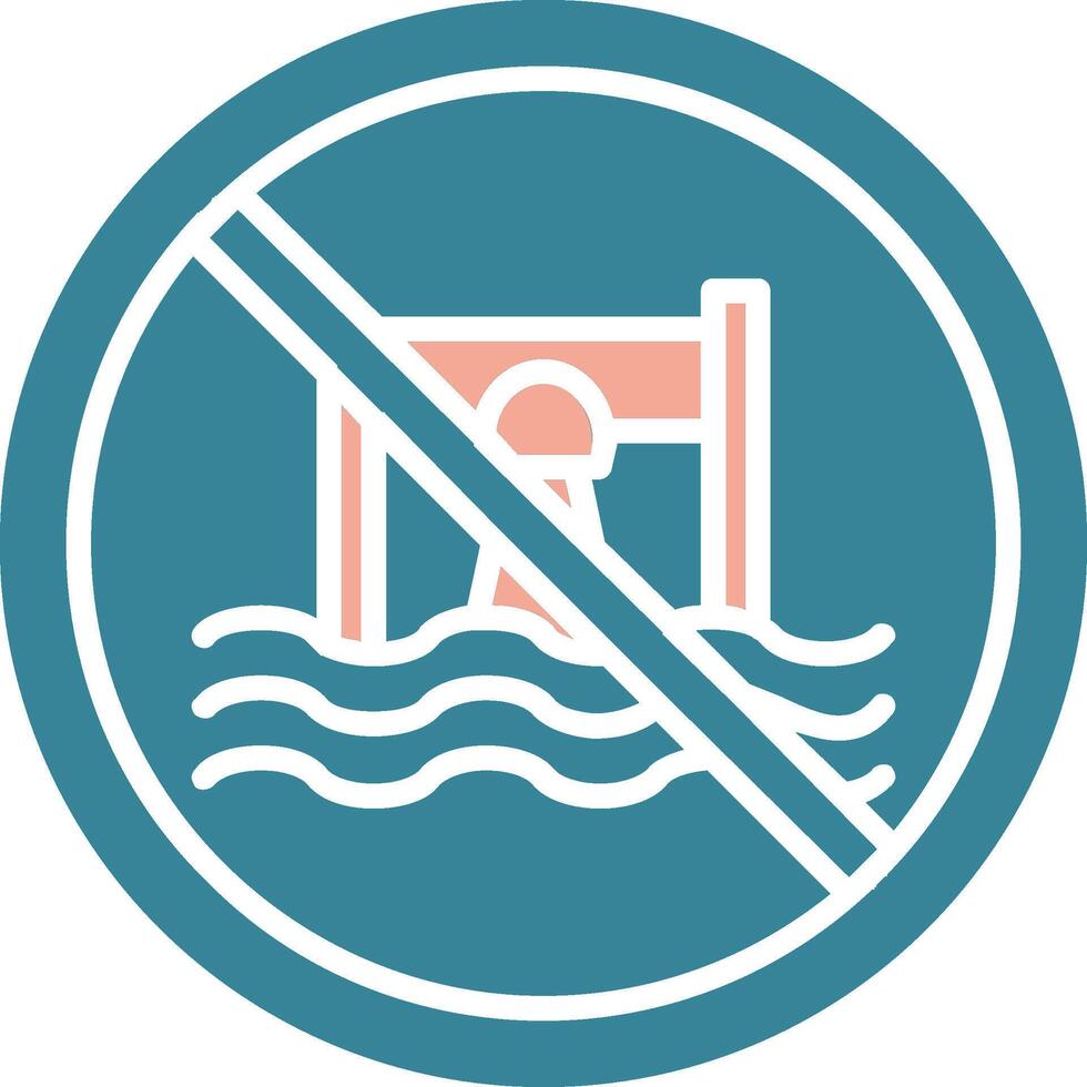 Prohibited Sign Glyph Two Color Icon vector