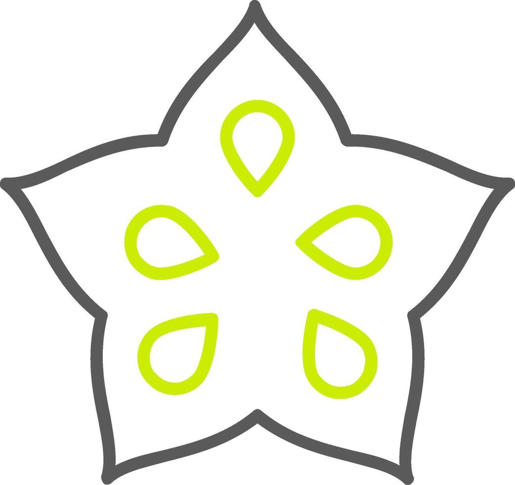 Star Fruit Line Two Color Icon vector