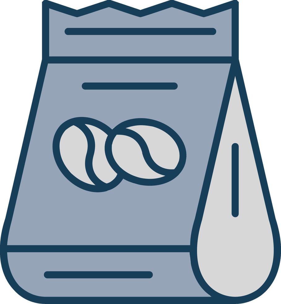 Beans Bag Line Filled Grey Icon vector