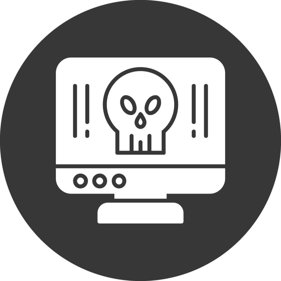 Computer Glyph Inverted Icon vector