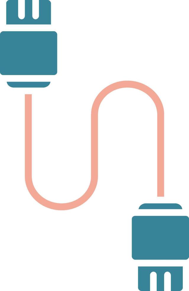 Database Cable Glyph Two Color Icon vector