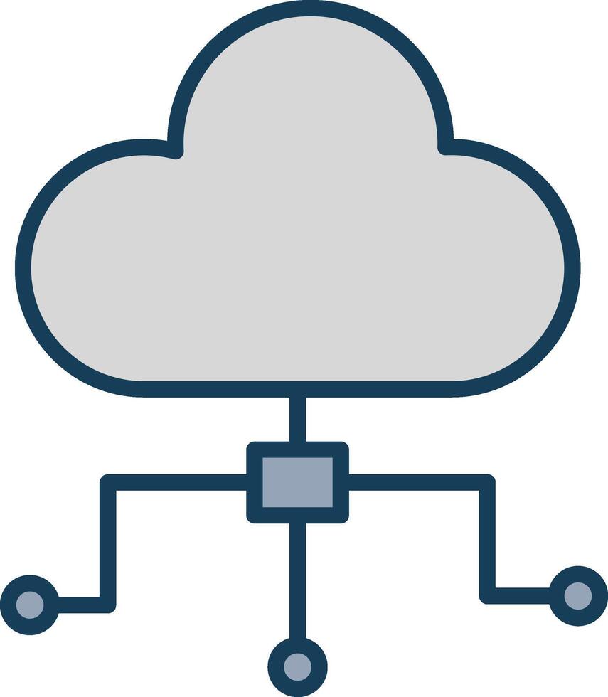 Cloud Computing Line Filled Grey Icon vector