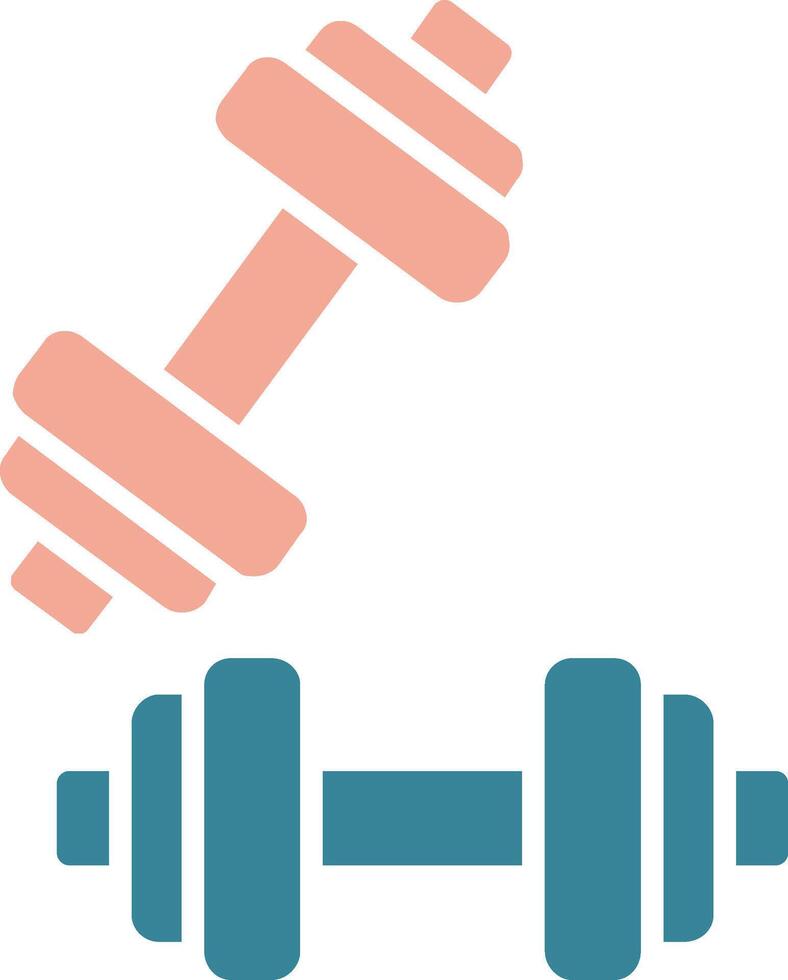 Dumbell Glyph Two Color Icon vector