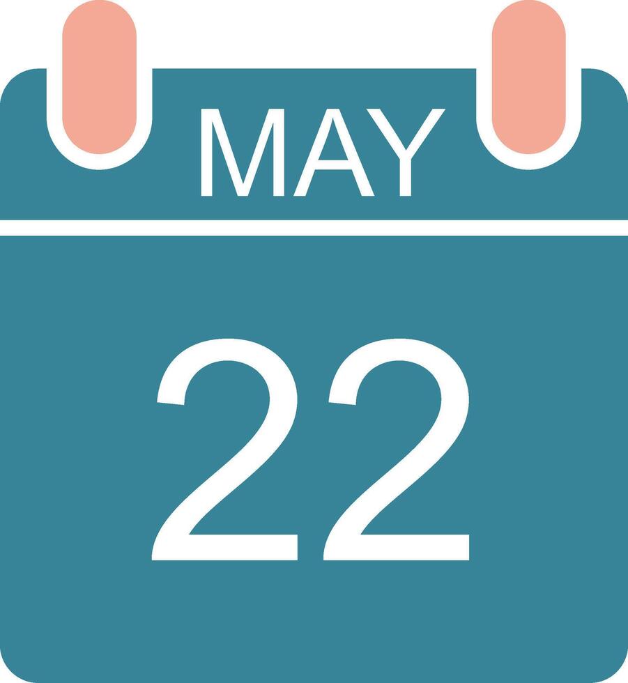 May Glyph Two Color Icon vector