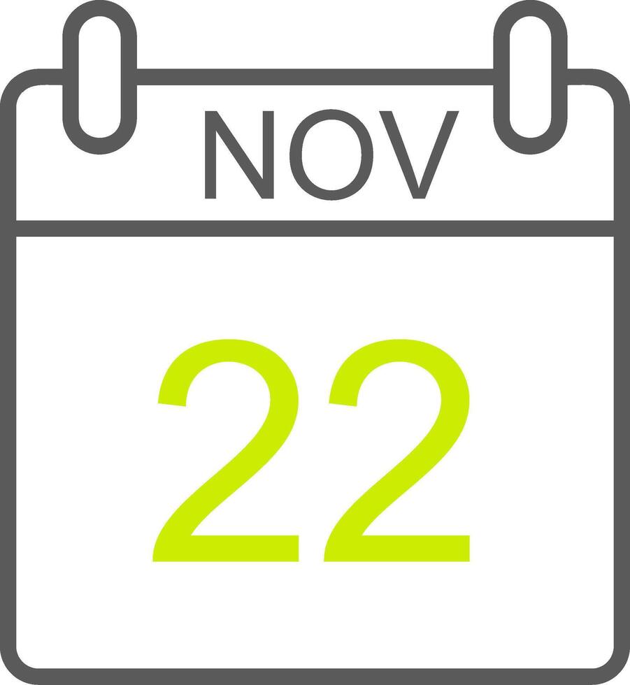 November Line Two Color Icon vector