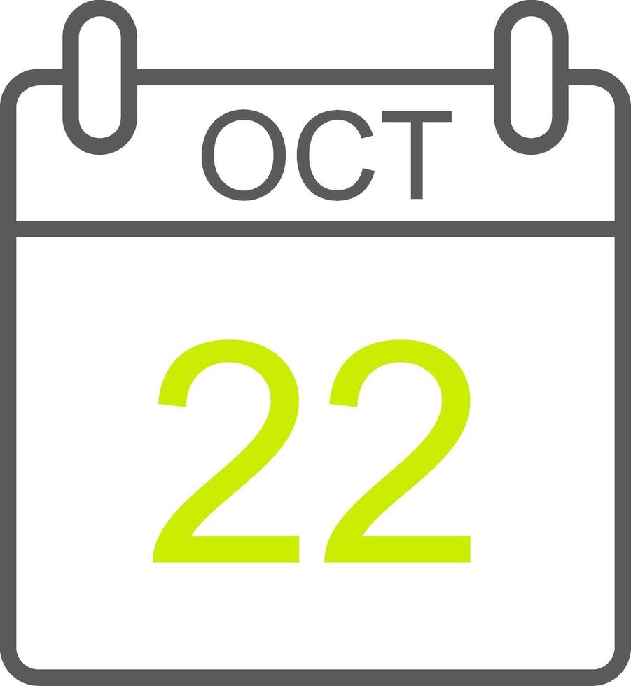 October Line Two Color Icon vector