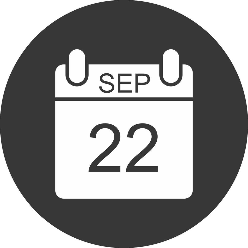 September Glyph Inverted Icon vector