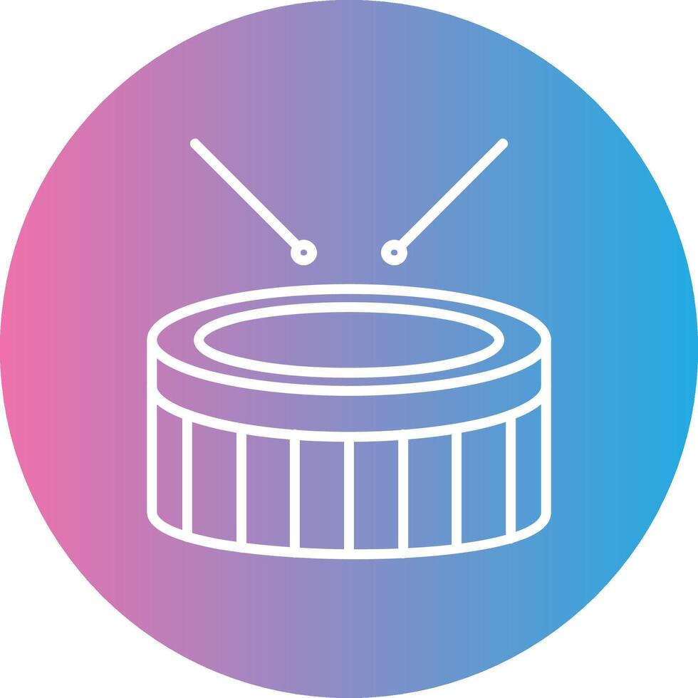 Snare Drum Line Gradient Circle Icon vector