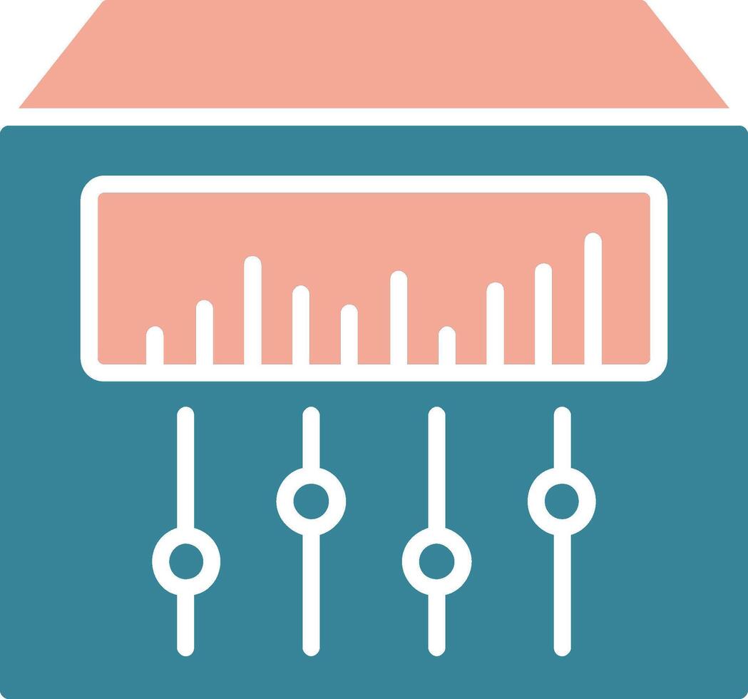 Sound Mixer Glyph Two Color Icon vector