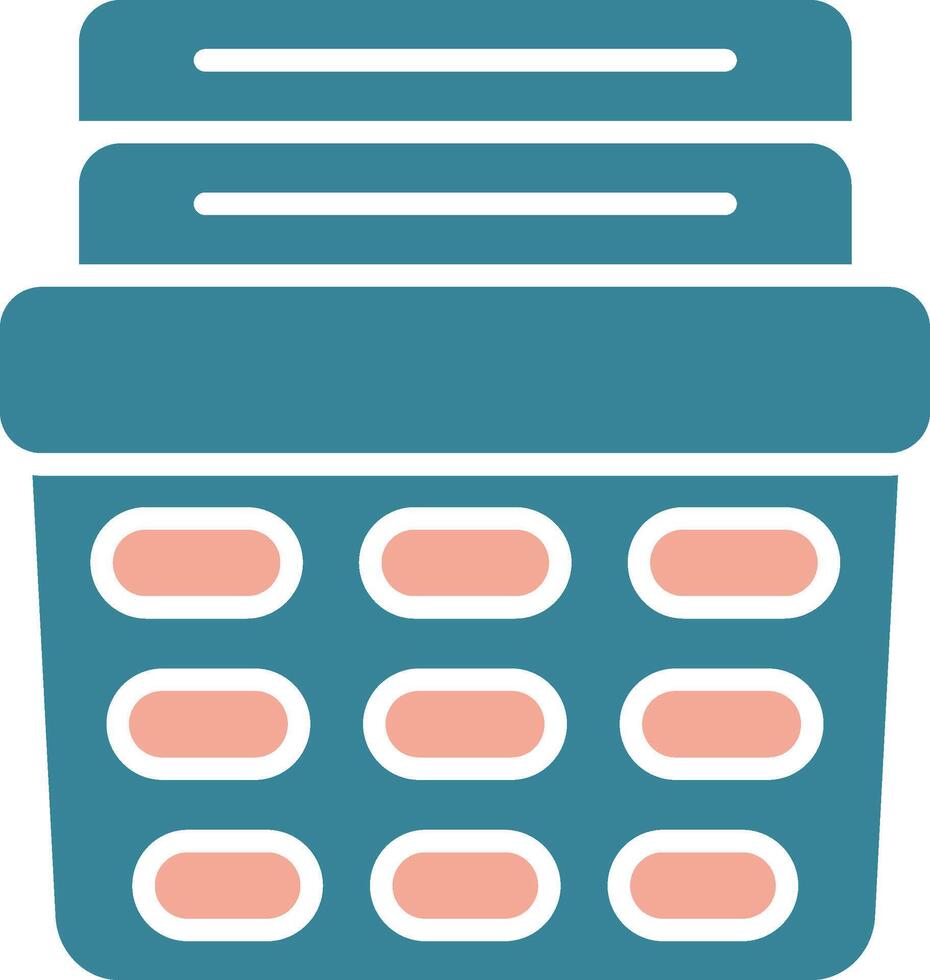 Laundry Basket Glyph Two Color Icon vector