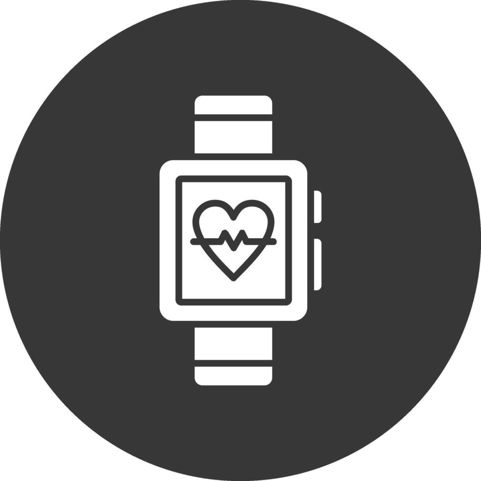 Smart Watch Glyph Inverted Icon vector