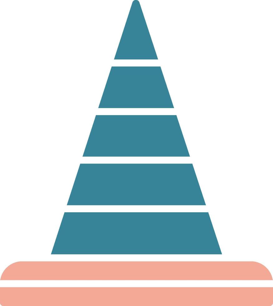 Traffic Cone Glyph Two Color Icon vector