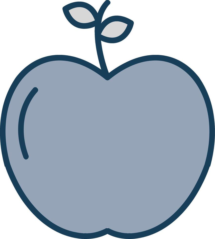 manzana línea lleno gris icono vector