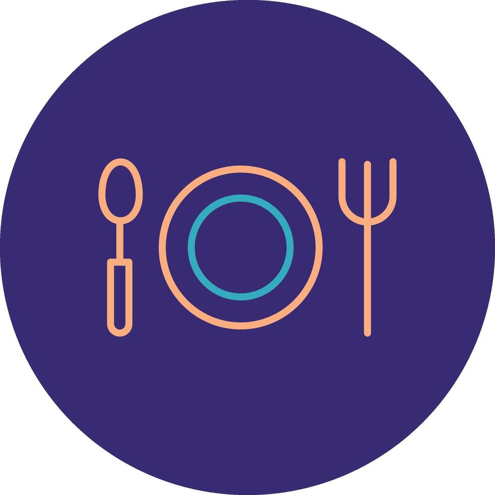 Plates Line Two Color Circle Icon vector