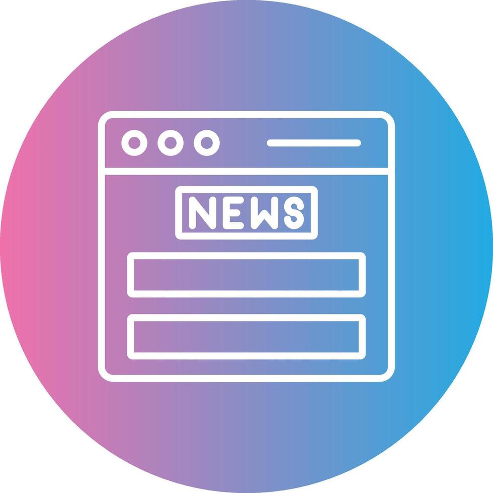 News Feed Line Gradient Circle Icon vector