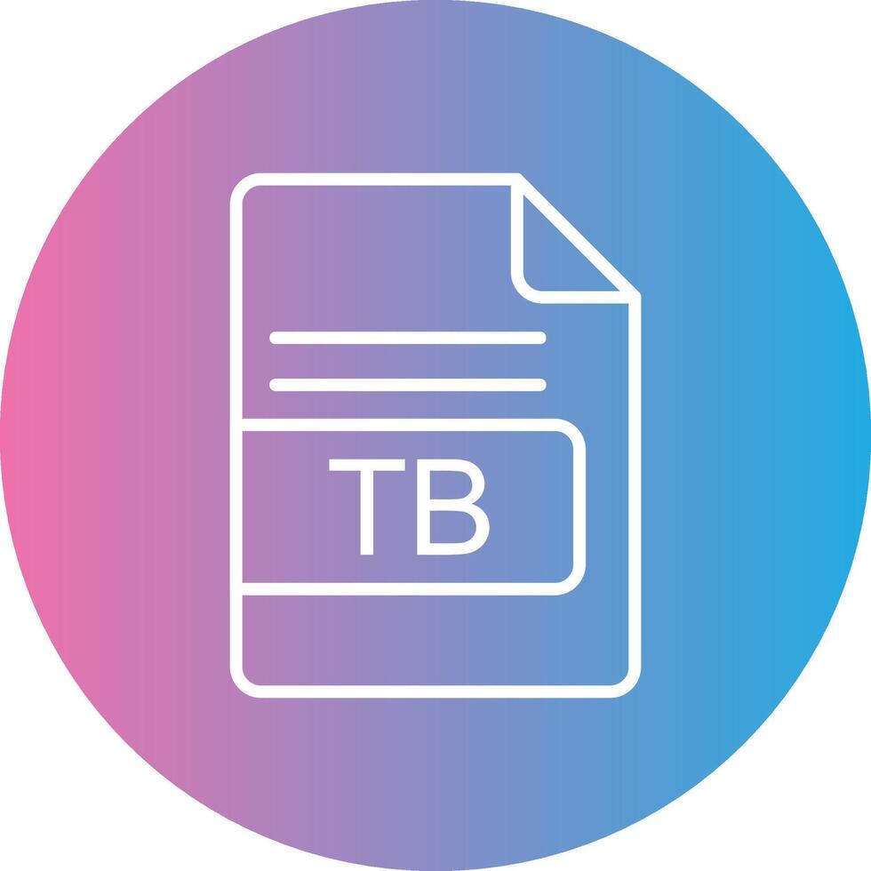 TB File Format Line Gradient Circle Icon vector