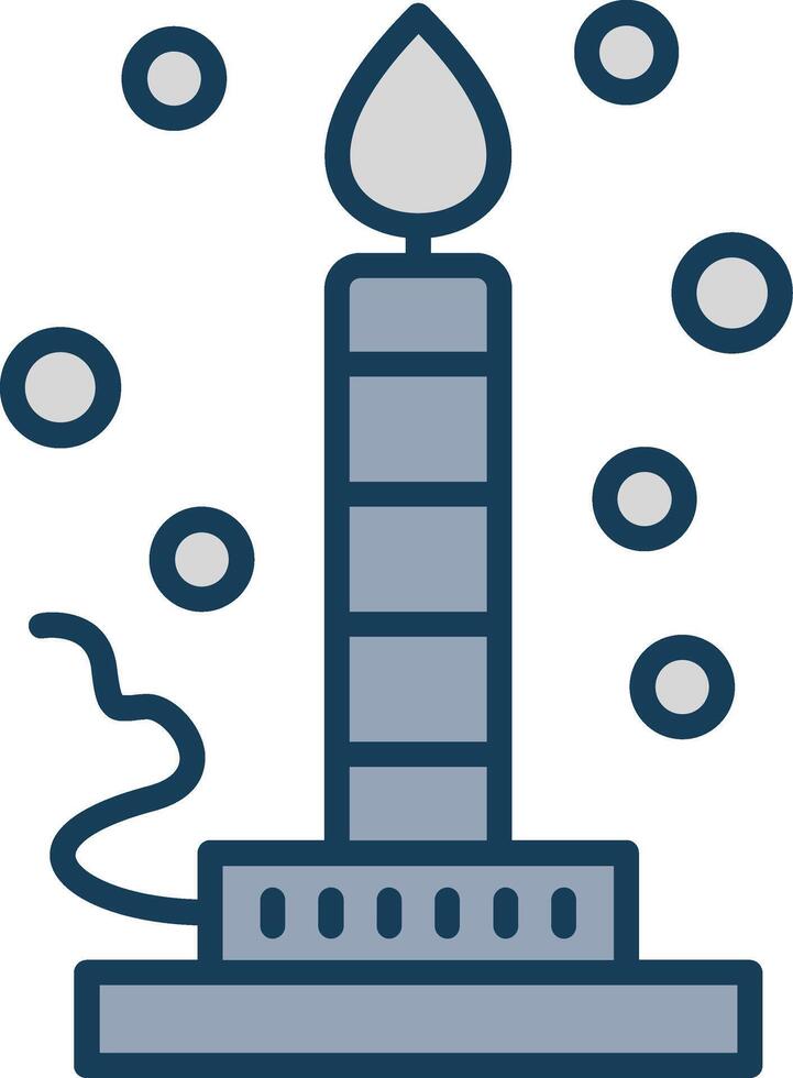 Bunsen Burner Line Filled Grey Icon vector