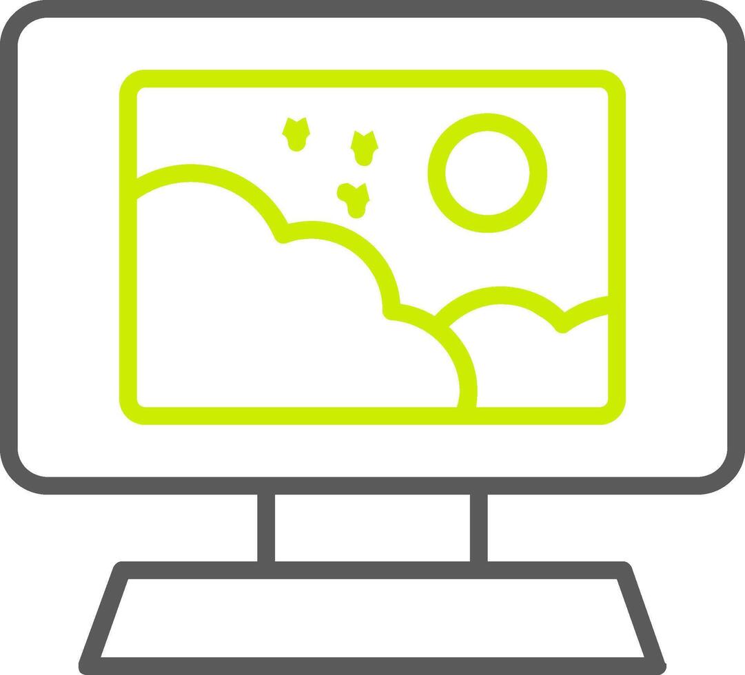 Monitor Line Two Color Icon vector