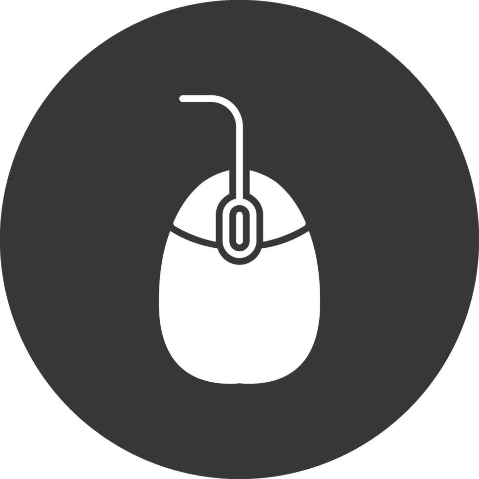 Mouse Glyph Inverted Icon vector