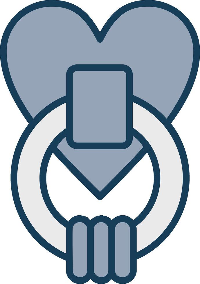 Door Knocker Line Filled Grey Icon vector