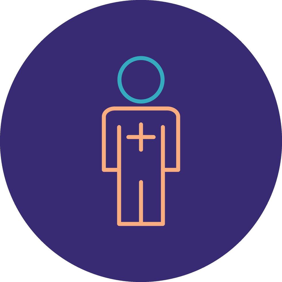 Male Patient Line Two Color Circle Icon vector