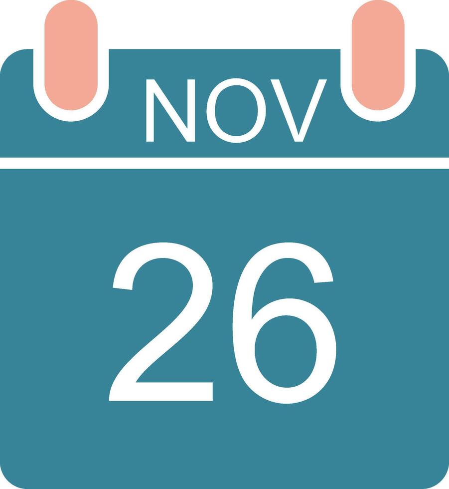 November Glyph Two Color Icon vector