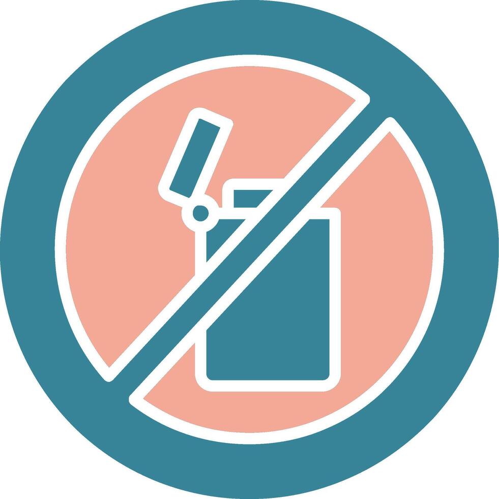 No Lighter Glyph Two Color Icon vector