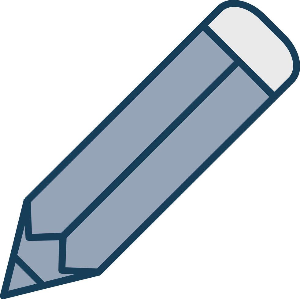 Pencil Line Filled Grey Icon vector