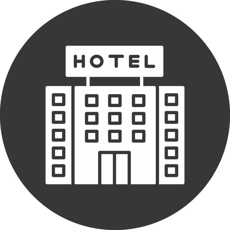 Hotel Glyph Inverted Icon vector