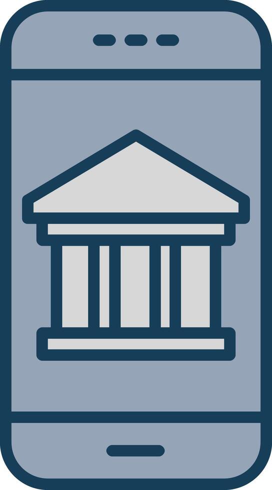 Mobile Banking Line Filled Grey Icon vector