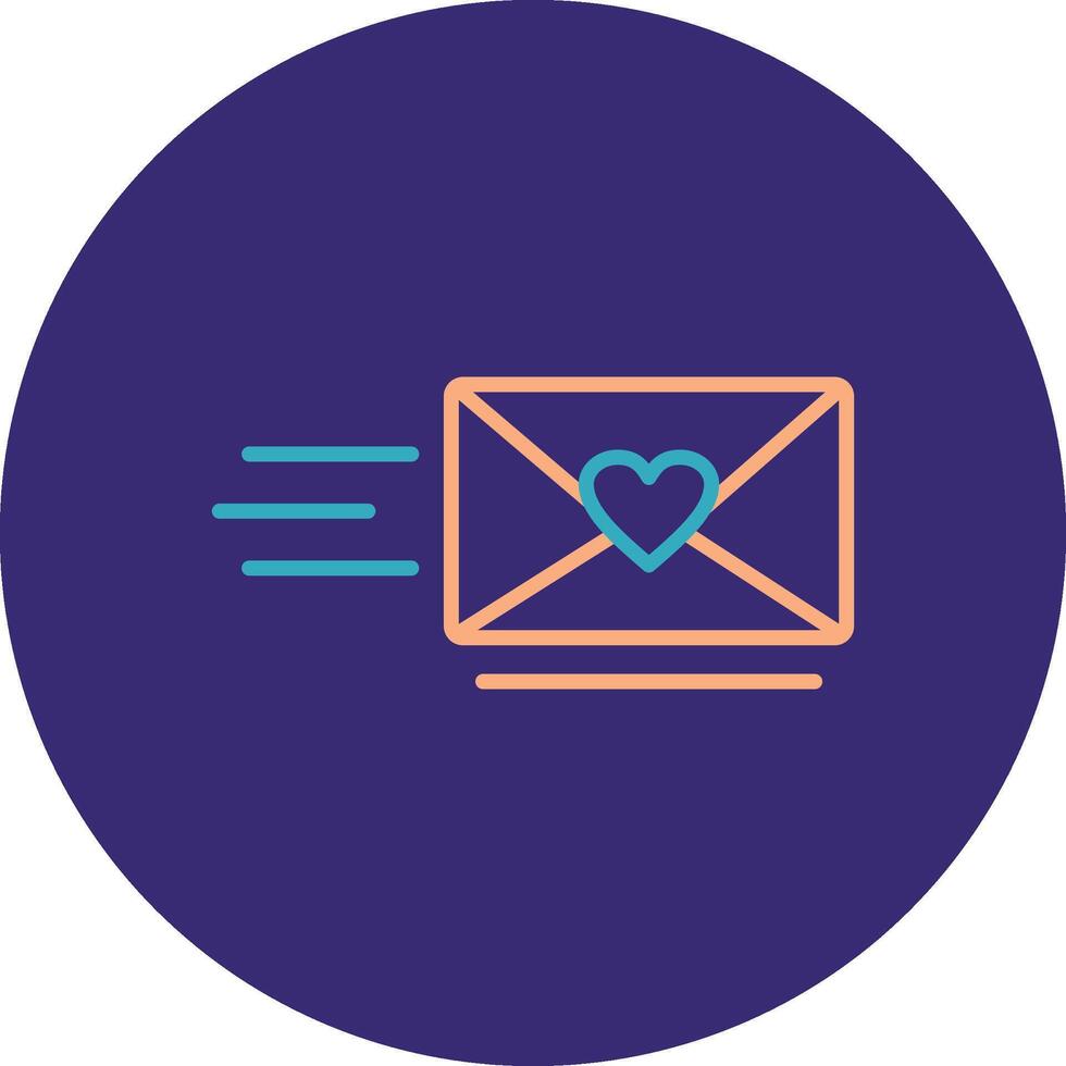 Love Letter Line Two Color Circle Icon vector