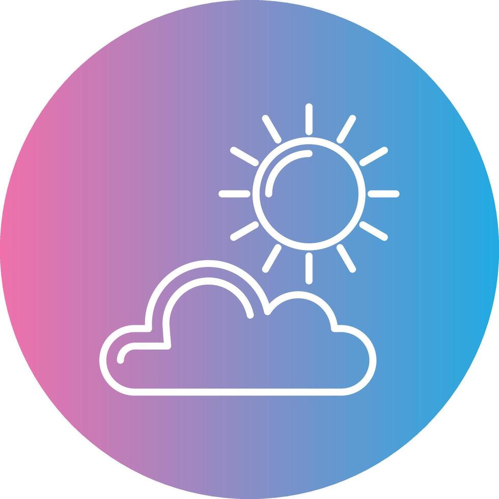 Sun Line Gradient Circle Icon vector