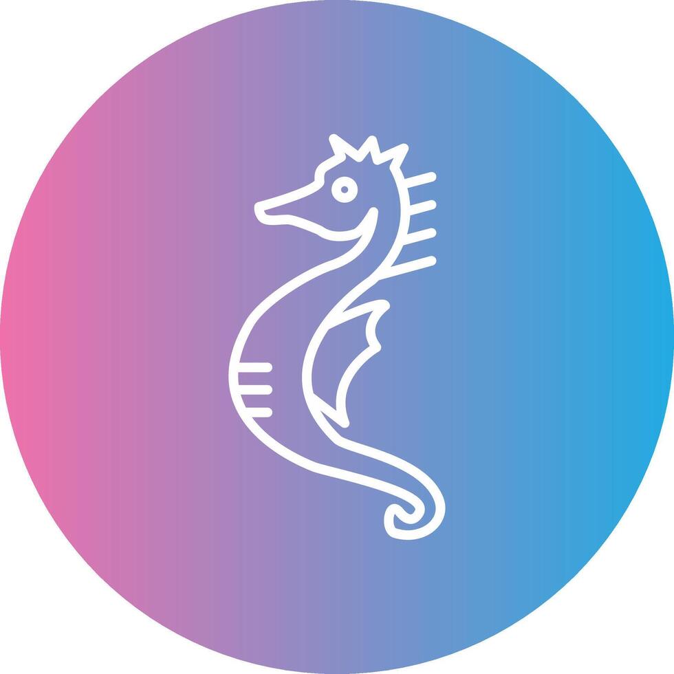 Seahorse Line Gradient Circle Icon vector