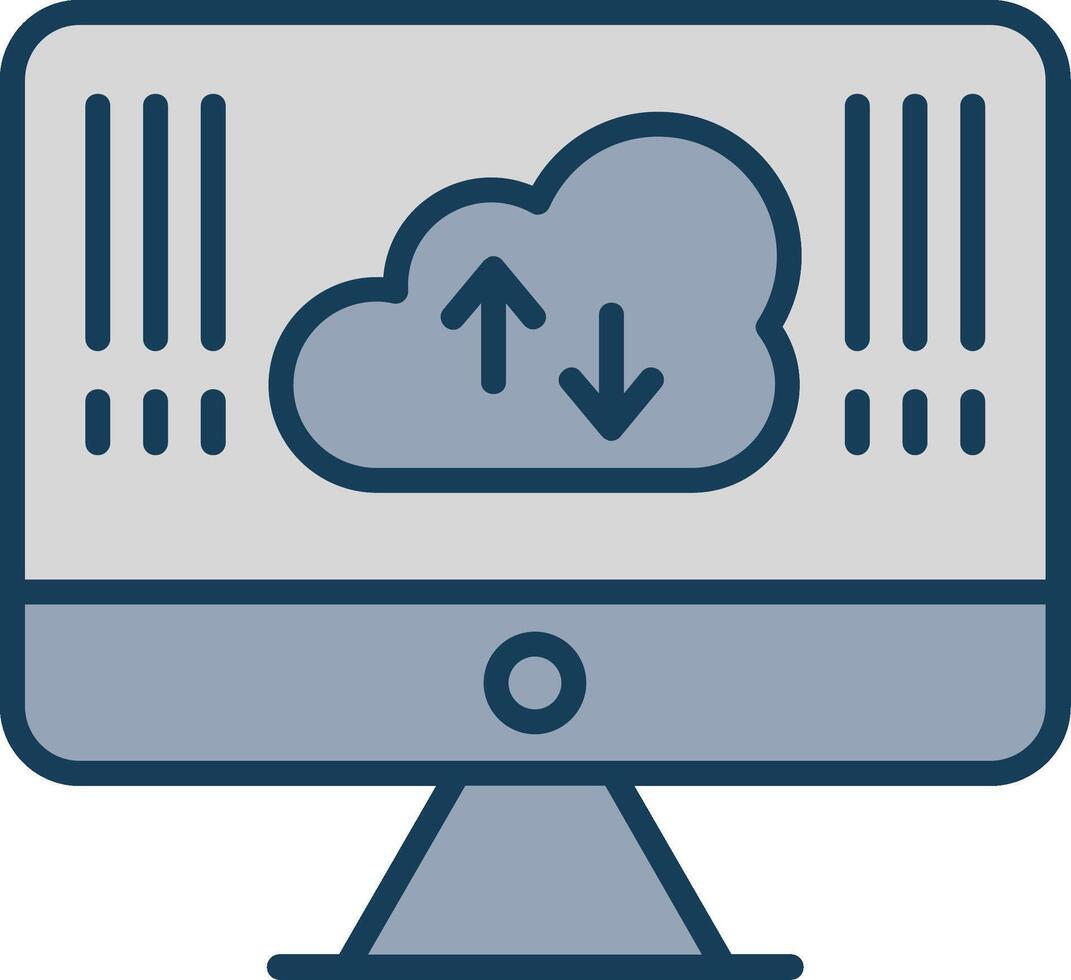 Computing Line Filled Grey Icon vector