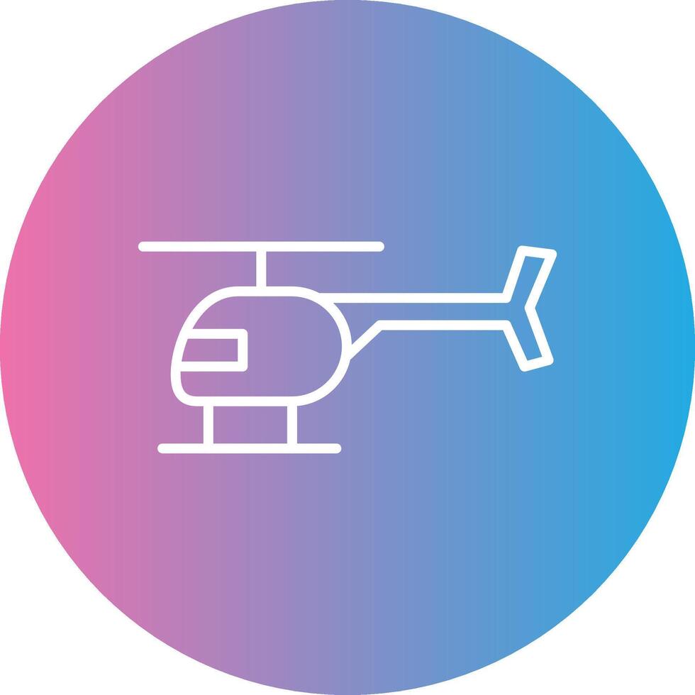 Helicopter Line Gradient Circle Icon vector