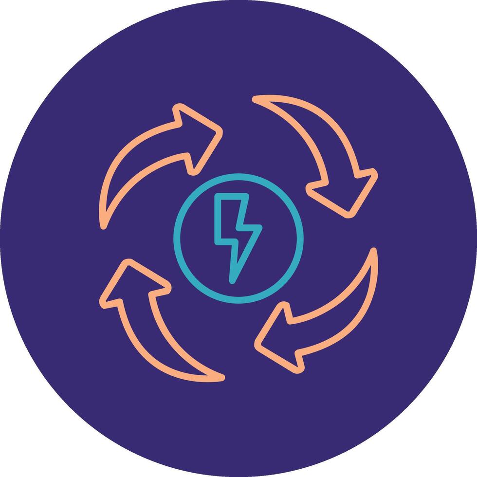 Eco Energy Line Two Color Circle Icon vector