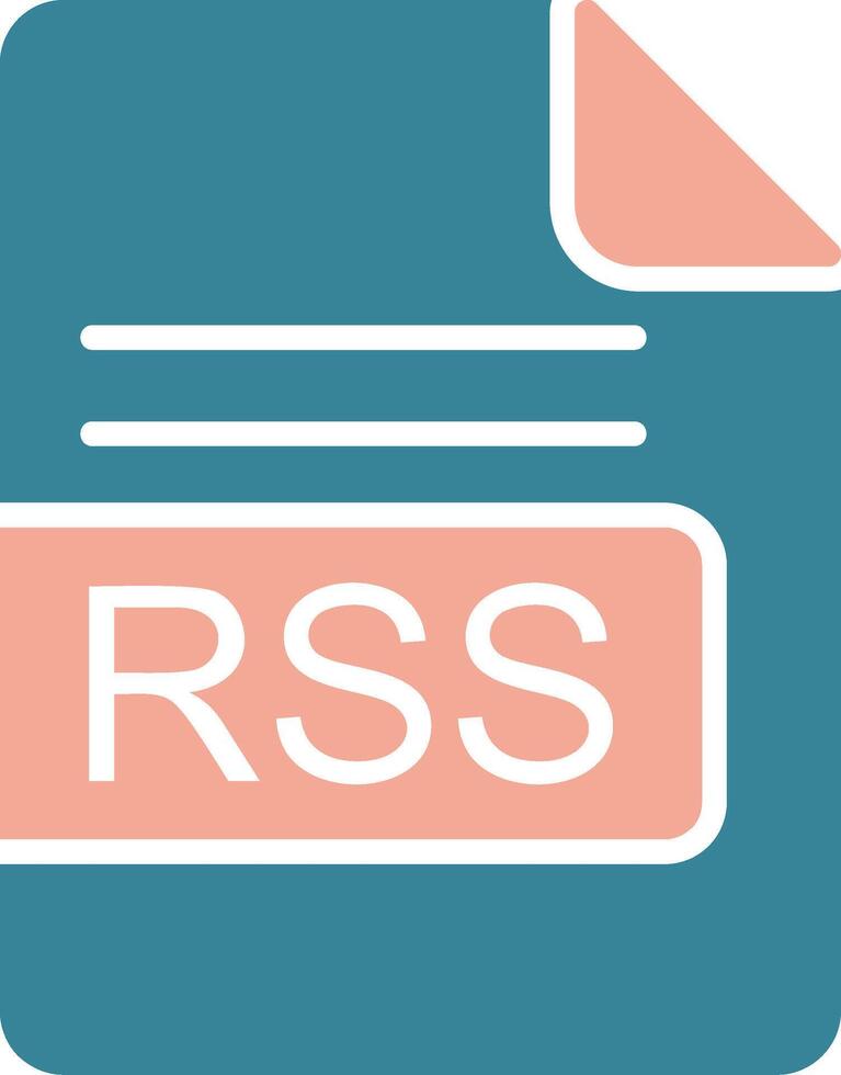 RSS File Format Glyph Two Color Icon vector