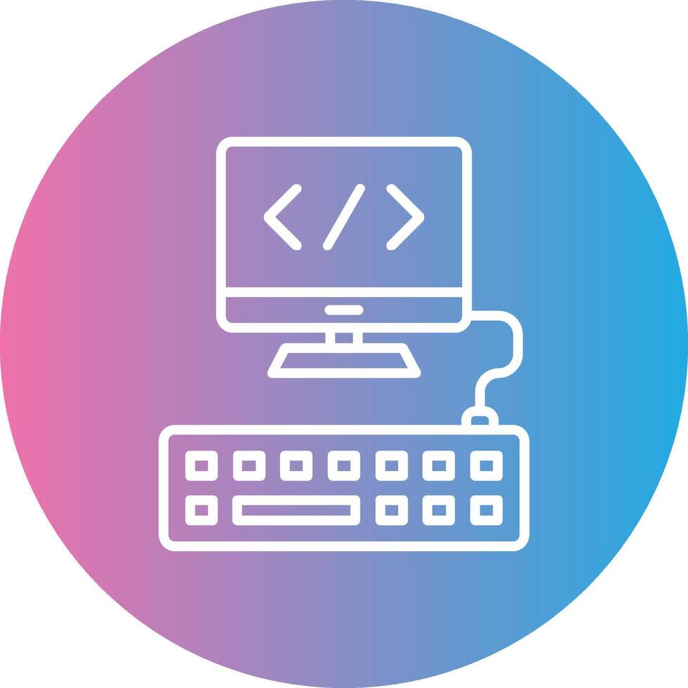 Web Programming Line Gradient Circle Icon vector