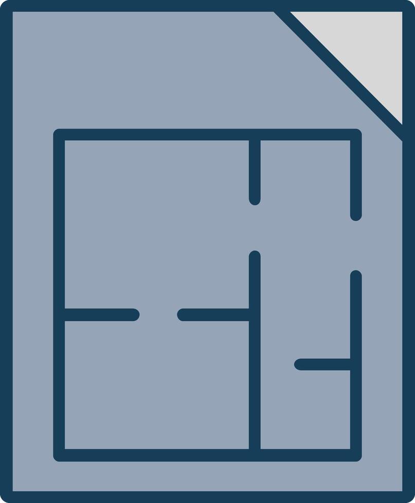 Floor Plans Line Filled Grey Icon vector