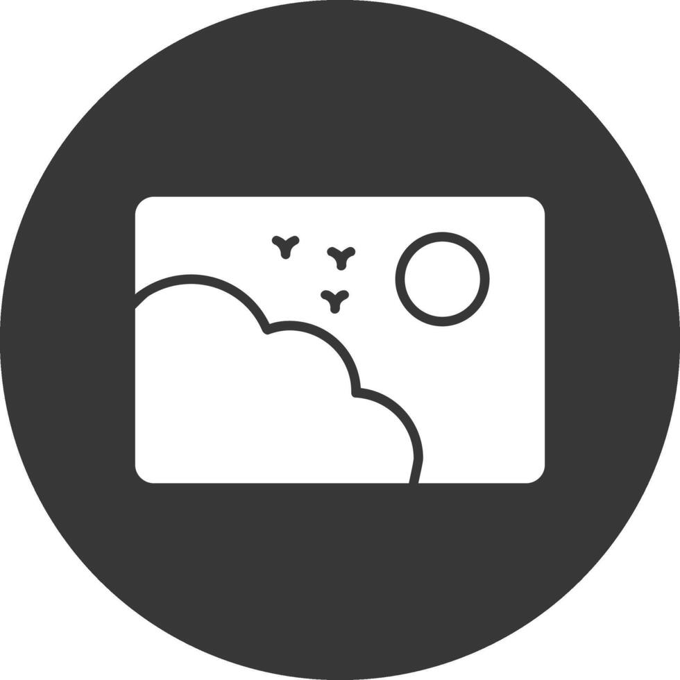 Picture Glyph Inverted Icon vector