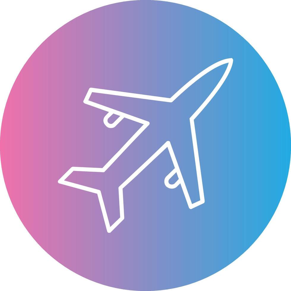 Old Plane Line Gradient Circle Icon vector