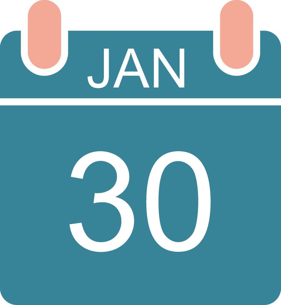 January Glyph Two Color Icon vector