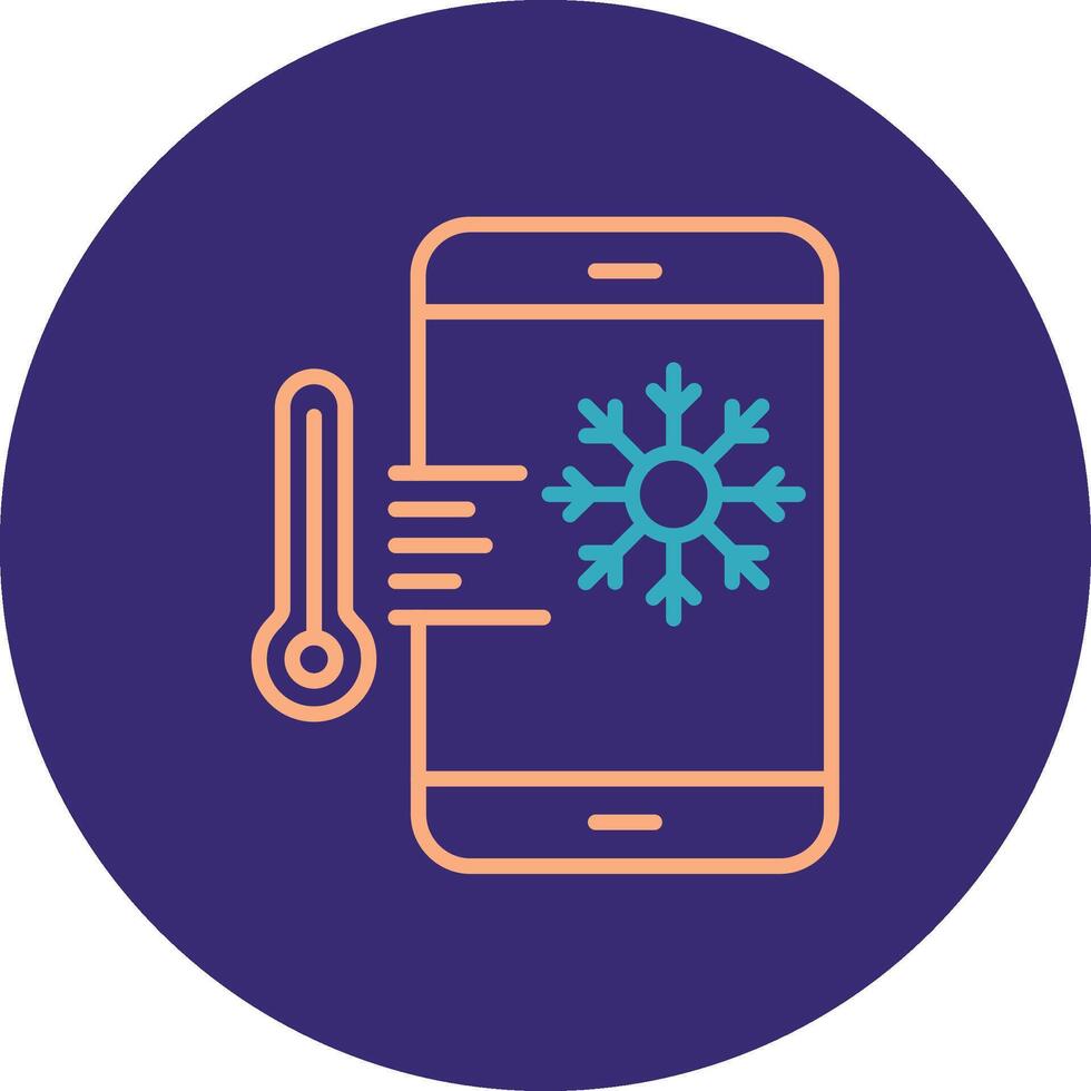 Thermostat Line Two Color Circle Icon vector