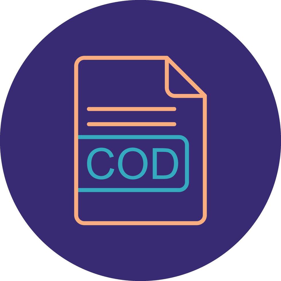 COD File Format Line Two Color Circle Icon vector