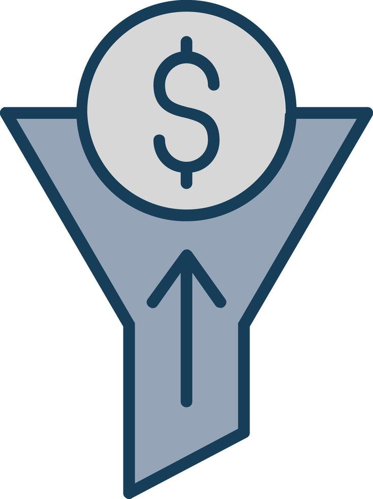 Traffic Conversion Line Filled Grey Icon vector