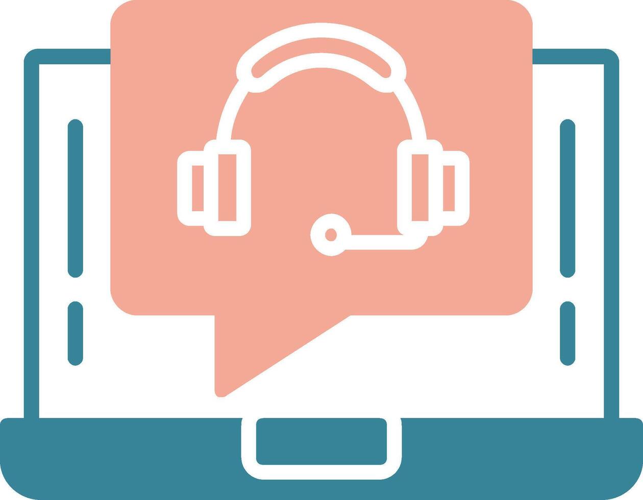 Support Call Glyph Two Color Icon vector