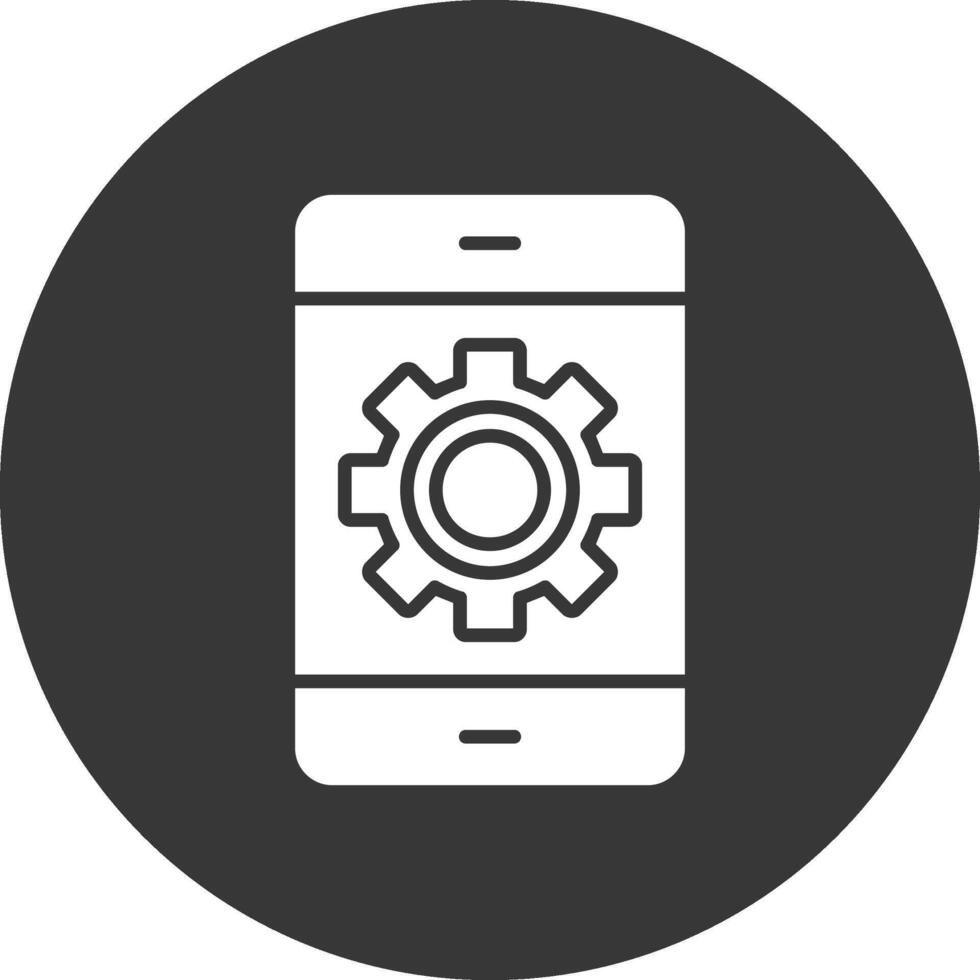 Smartphone Glyph Inverted Icon vector