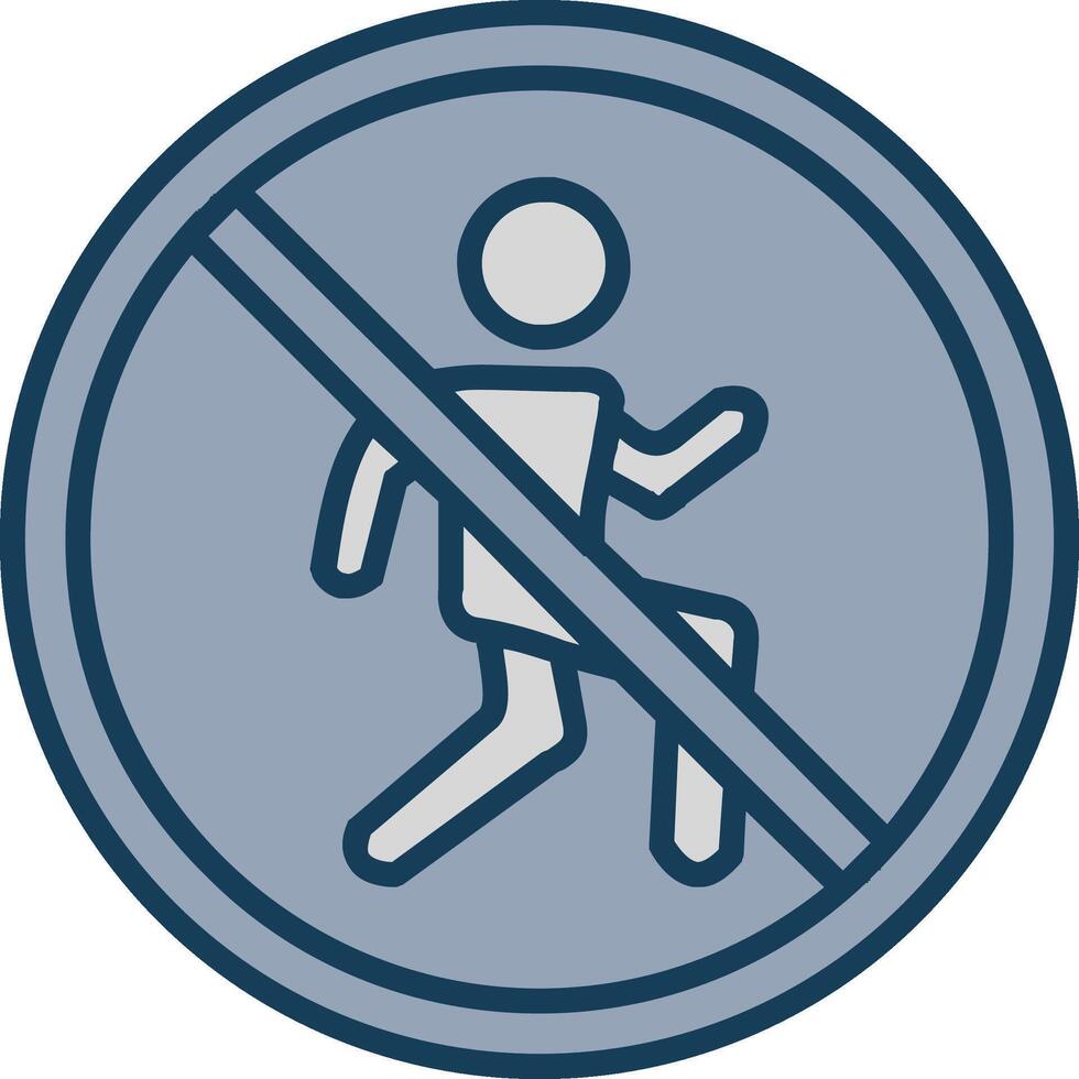 Prohibited Sign Line Filled Grey Icon vector