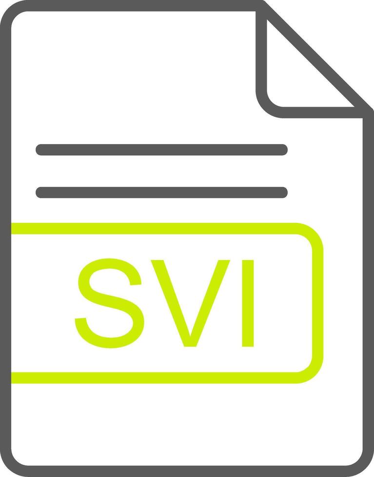 SVI File Format Line Two Color Icon vector