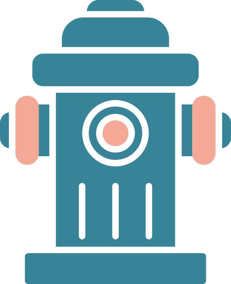 Fire Hydrant Glyph Two Color Icon vector